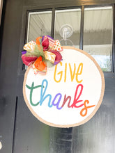 Load image into Gallery viewer, Give Thanks Door Hanger in Fall Colors