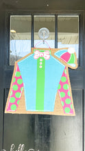 Load image into Gallery viewer, Derby Silk Door Hanger in Pink/Turquoise/Lime Green