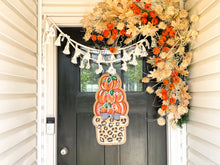 Load image into Gallery viewer, Door Hanger Pumpkin Topiary - Small Leopard