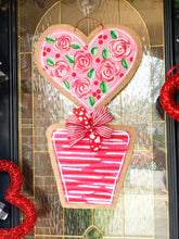 Load image into Gallery viewer, Heart Topiary Door Hanger in First Impressions Inspired Roses