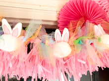 Load image into Gallery viewer, Easter Hand Tied Garland with Bunny Pom Poms