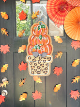 Load image into Gallery viewer, Door Hanger Pumpkin Topiary - Small Leopard