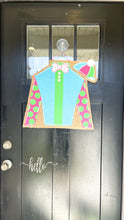Load image into Gallery viewer, Derby Silk Door Hanger in Pink/Turquoise/Lime Green