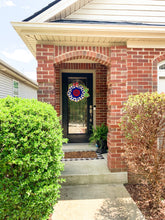 Load image into Gallery viewer, Fourth of July Burlap Door Hanger - Patriotic Flower