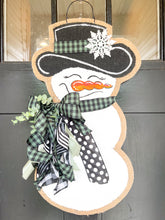 Load image into Gallery viewer, Small Sassy Snowgal in Farmhouse Green and Black