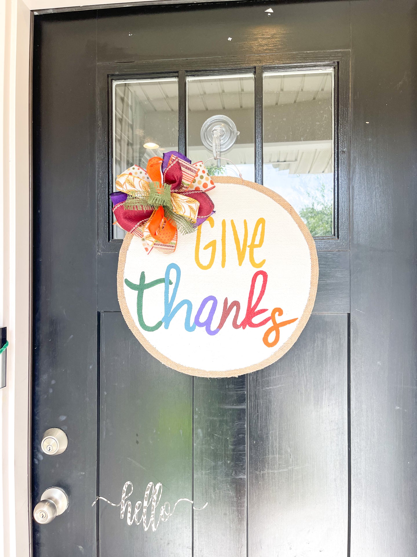 Give Thanks Door Hanger in Fall Colors