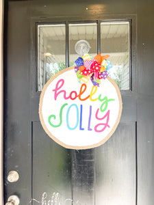 Holly Jolly Circle Door Hanger