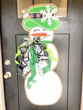 Load image into Gallery viewer, Large Snowgal in Black and White with Kelly Green