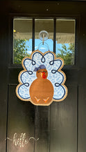 Load image into Gallery viewer, Chinoiserie Thanksgiving Turkey Door Hanger - Blue leopard
