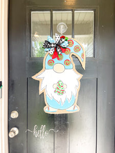 Christmas Cake Gnome Burlap Door Hanger