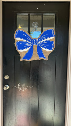 Royal Blue Bow Door Hanger