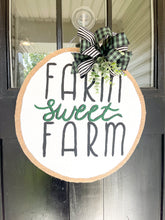 Load image into Gallery viewer, Farm Sweet Farm with Eucalyptus Circle Door Hanger