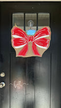 Load image into Gallery viewer, Red Bow Door Hanger