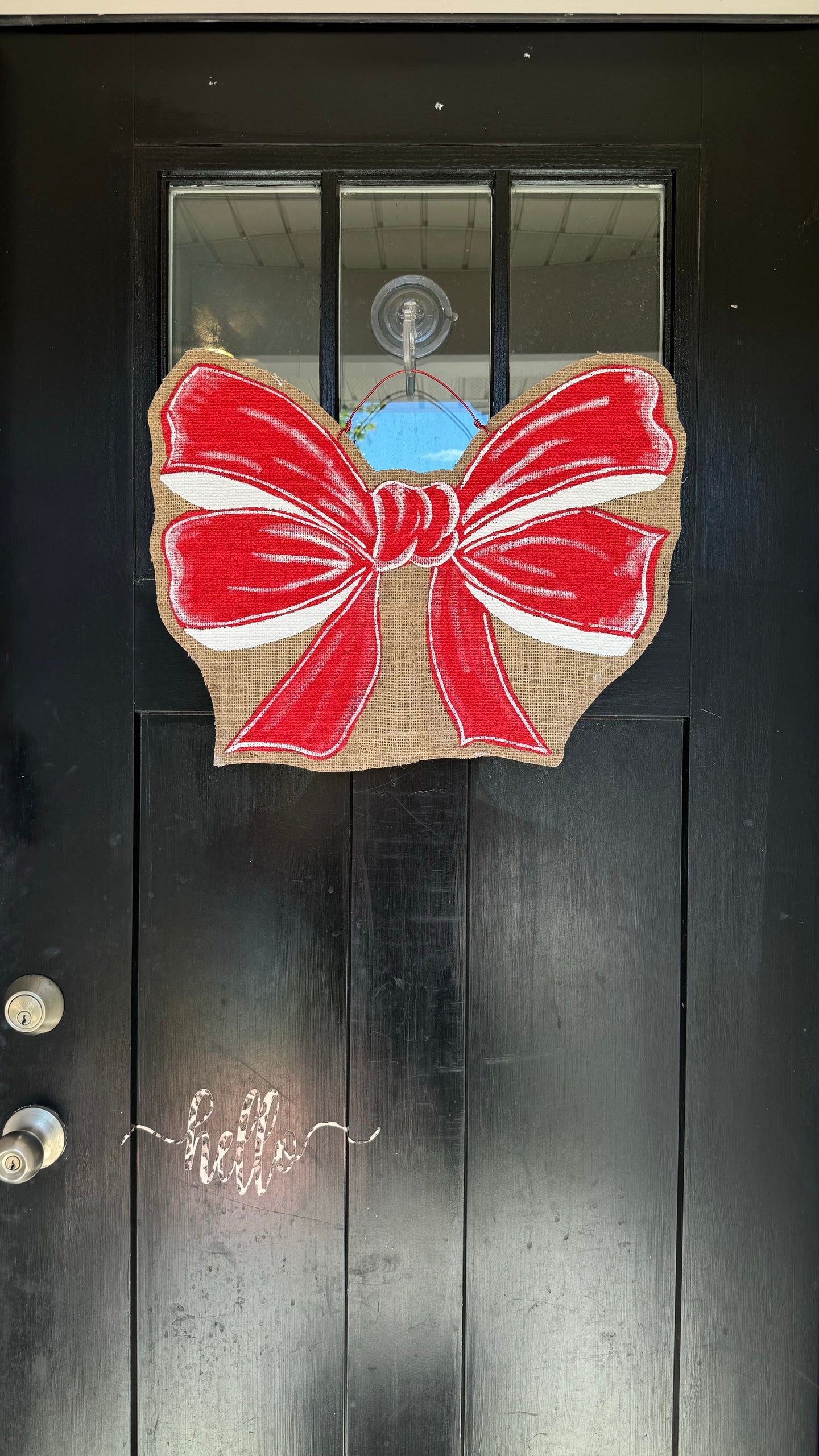 Red Bow Door Hanger