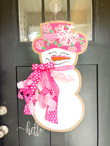 Sassy Snowgal in Pink Floral Hat