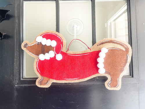 Christmas Doxie Door Candy in Brown