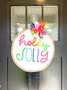 Holly Jolly Circle Door Hanger