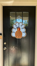 Load image into Gallery viewer, Chinoiserie Thanksgiving Turkey Door Hanger - Blue leopard