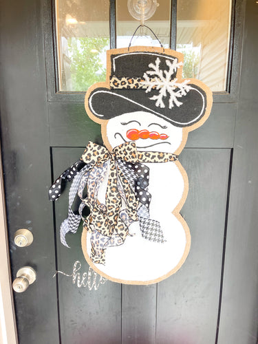 Sassy Snowgal in Black and White with Leopard