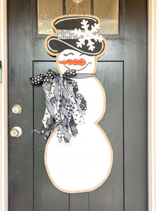 Large Snowgal in Black and White Mixed Ribbon