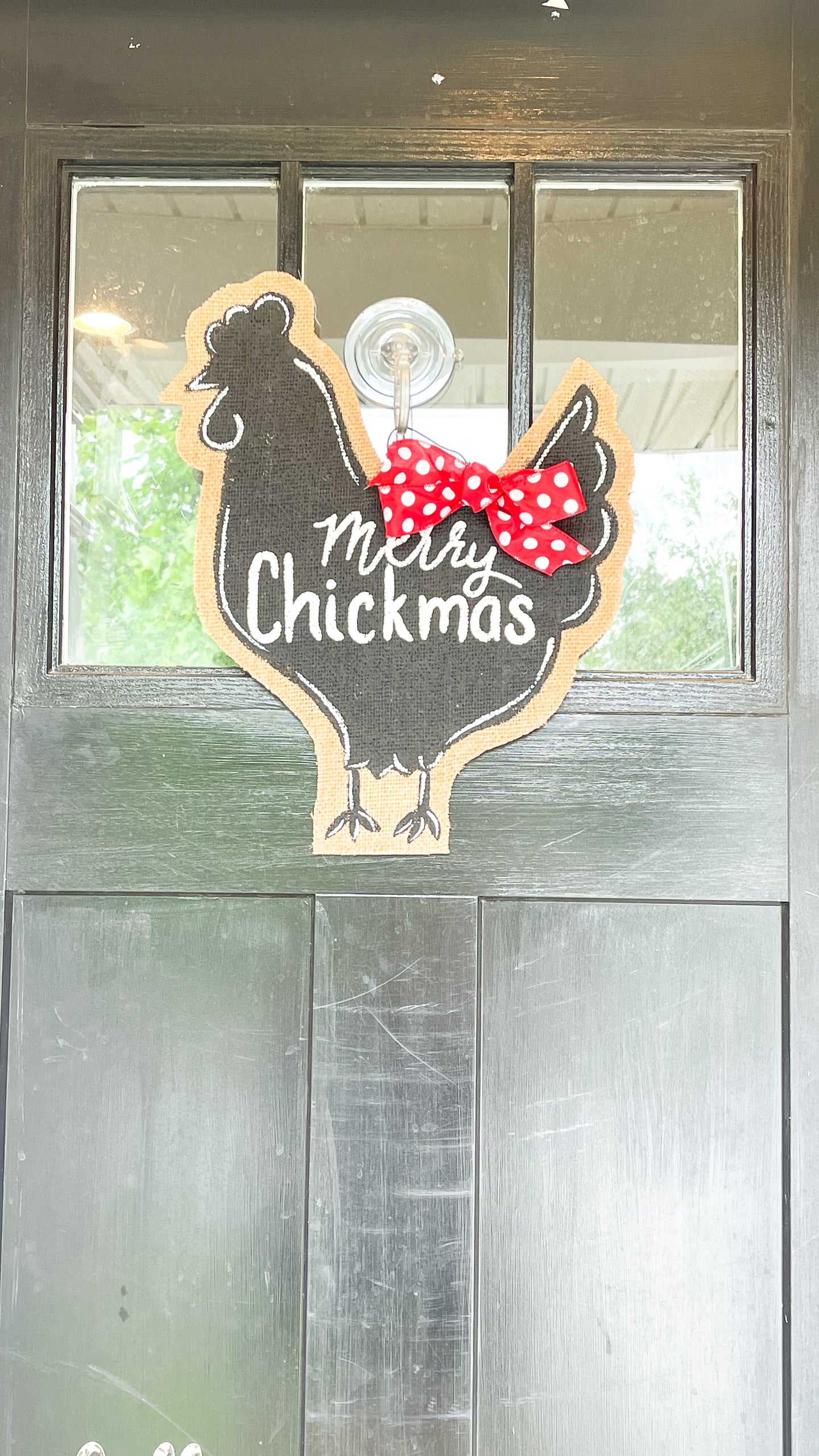 Farm Animal Door Hanger - Merry Chickmas