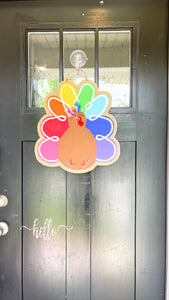 Thanksgiving Turkey Door Hanger -  Colorful