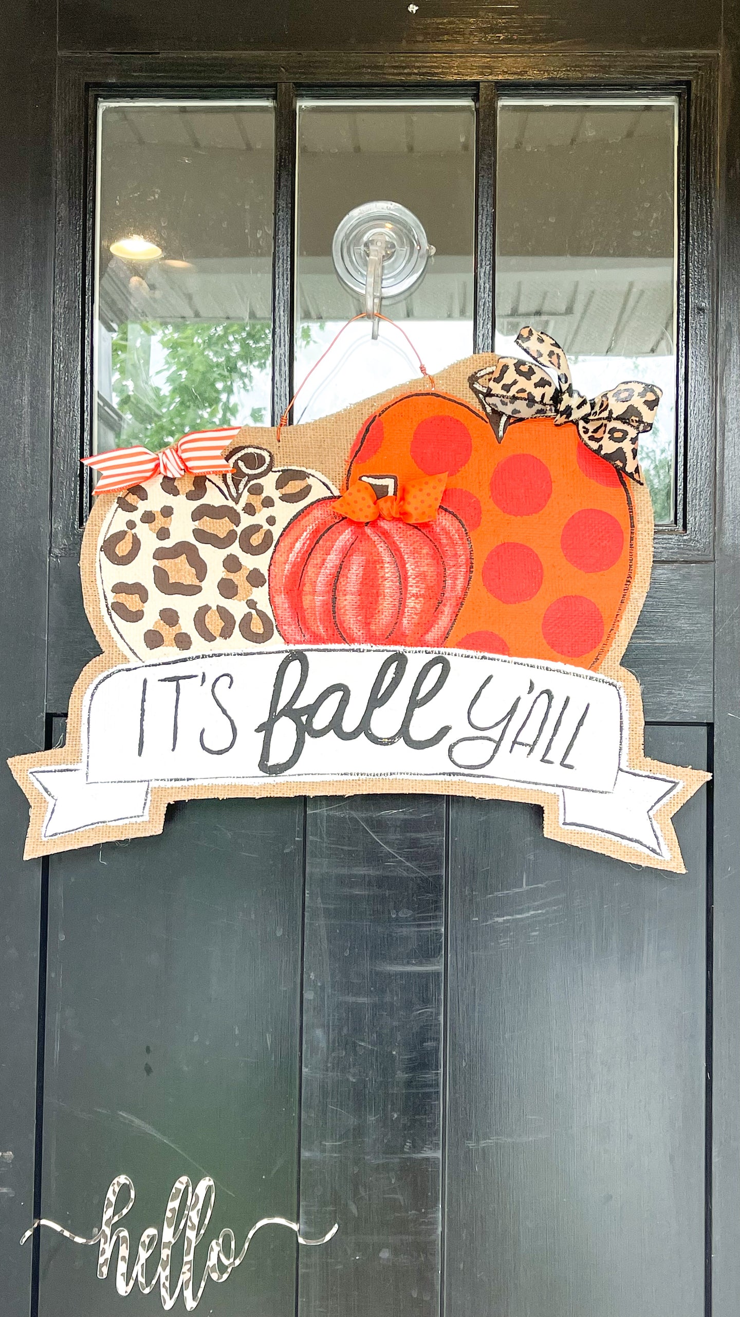 Burlap Pumpkin Door Hanger - It's Fall Y'all Trio