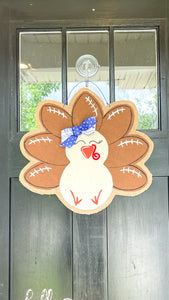 Thanksgiving Turkey Door Hanger - Football