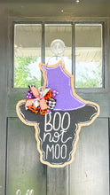 Load image into Gallery viewer, Boo not Moo Halloween Cow Head Door Hanger