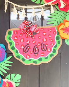 Leopard Watermelon Slice Door Hanger