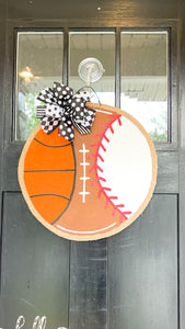 Baseball, Football and Basketball Door Hanger Circle