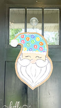 Load image into Gallery viewer, Merry &amp; Bright Santa Burlap Door Hanger