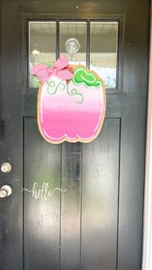 Burlap Pumpkin Door Hanger - All Pink Pumpkin
