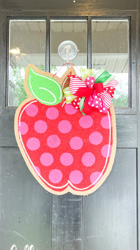 Back to School Apple Door Hanger Polka Dot