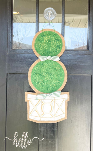 Topiary Tree Door Hanger - Small Cream