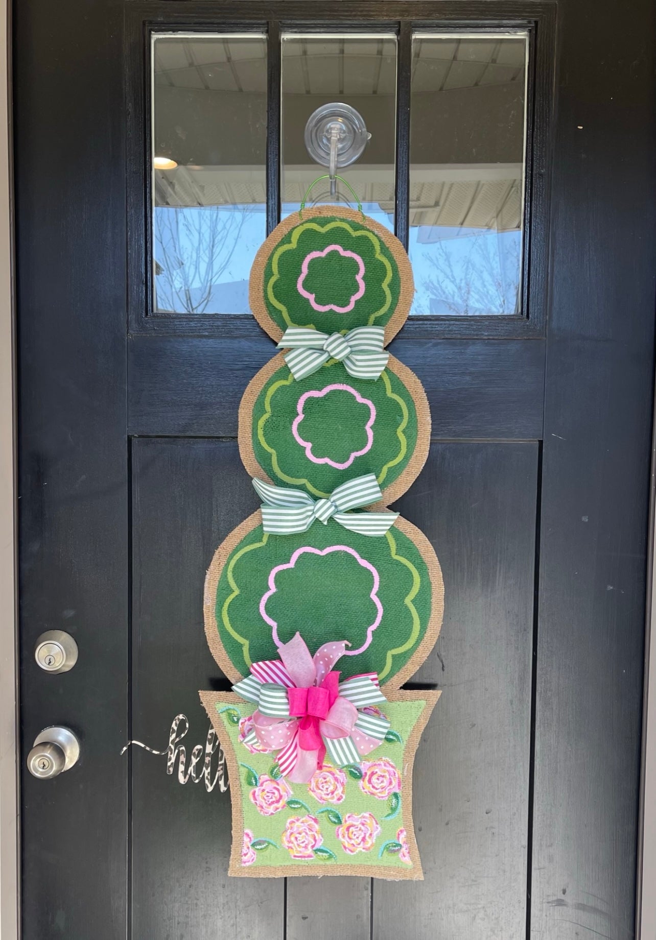 Topiary Tree Door Hanger - Large Green Lilly Inspired