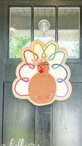Thanksgiving Turkey Door Hanger in Fall Colors