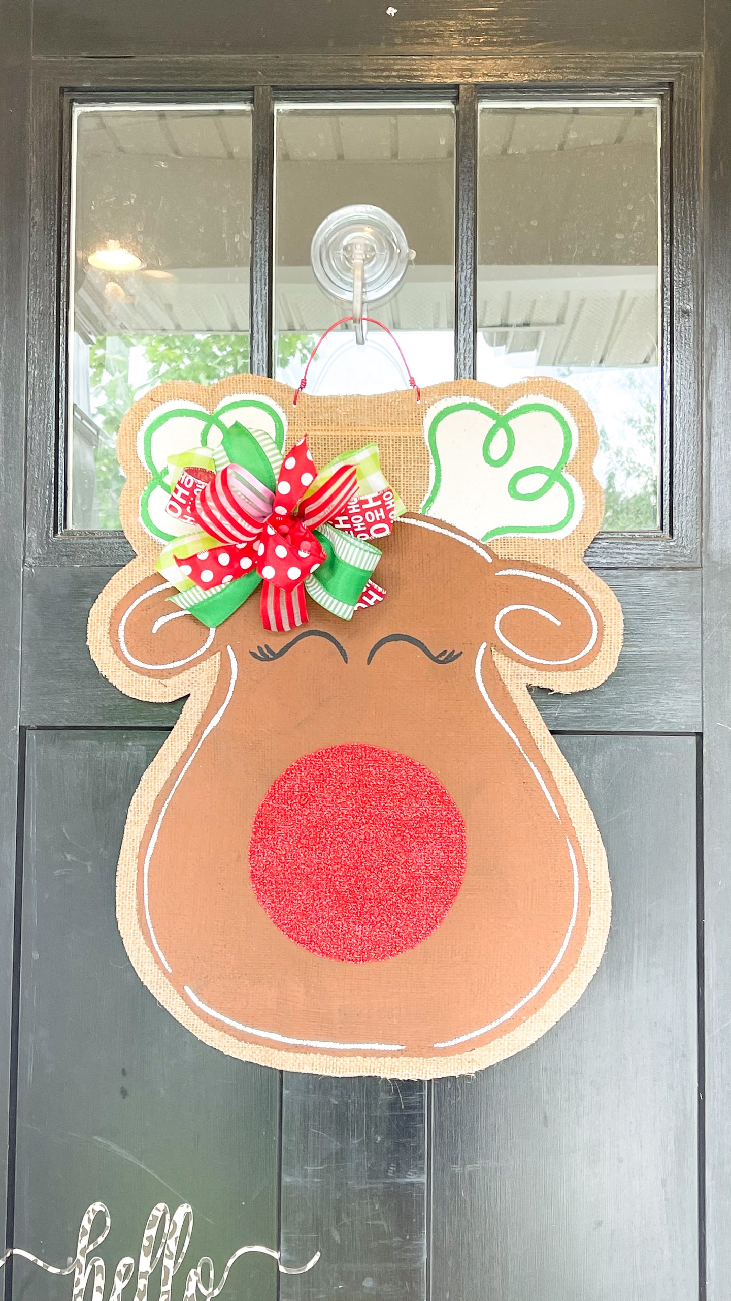 Reindeer Door Hanger in Red