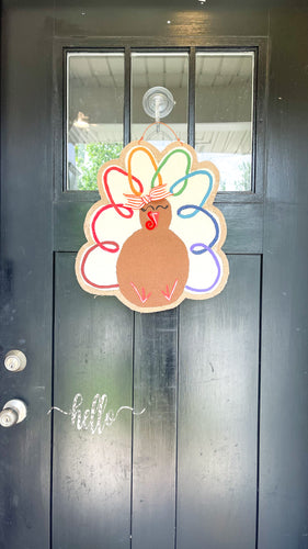 Thanksgiving Turkey Door Hanger in Fall Colors