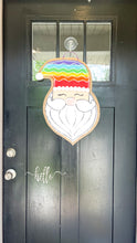 Load image into Gallery viewer, Rainbow Santa Burlap Door Hanger