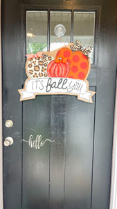 Burlap Pumpkin Door Hanger - It's Fall Y'all Trio