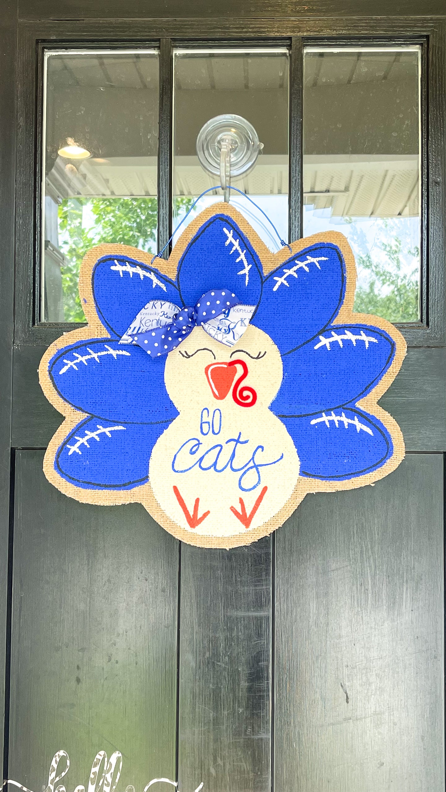 Thanksgiving Turkey Door Hanger - Blue Football