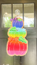 Load image into Gallery viewer, Pumpkin Stack Door Hanger in Rainbow