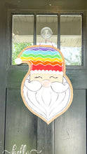 Load image into Gallery viewer, Rainbow Santa Burlap Door Hanger