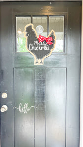 Farm Animal Door Hanger - Merry Chickmas