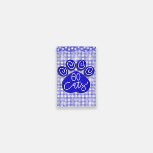 Gingham Cat Paw Garden Flag - 12" x 18"