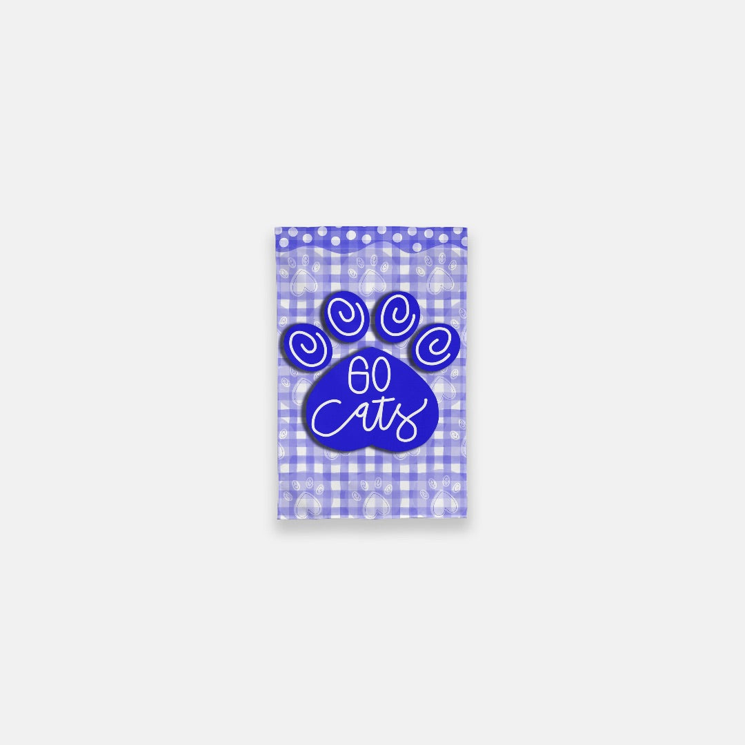 Gingham Cat Paw Garden Flag - 12