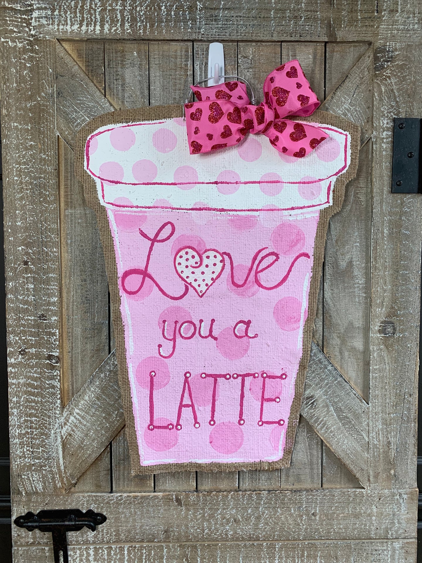 Love You a Latte Door Hanger
