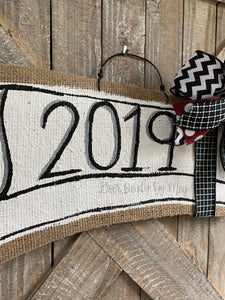 Graduation Door Hanger Diploma in Maroon