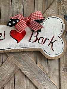 Dog Bone Door Hanger - Live Love Bark